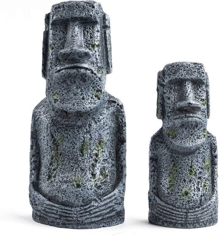 Ancient Easter Island Stone Head Aquarium Ornament - Niteangel Fish Tank Decoration Accessories