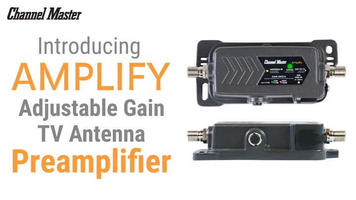 Channel Master CM-7777HD Amplify Adjustable Gain TV Antenna Preamplifier