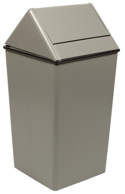 10_5 Gallon Metal Garbage Can with Flip Lid