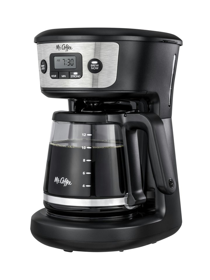 Mr_ Coffee 5 Cup Programmable Black _ Stainless Steel Drip Coffee Maker