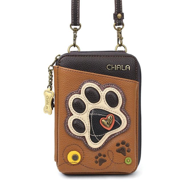 crossbody wallet phone case with paw prints