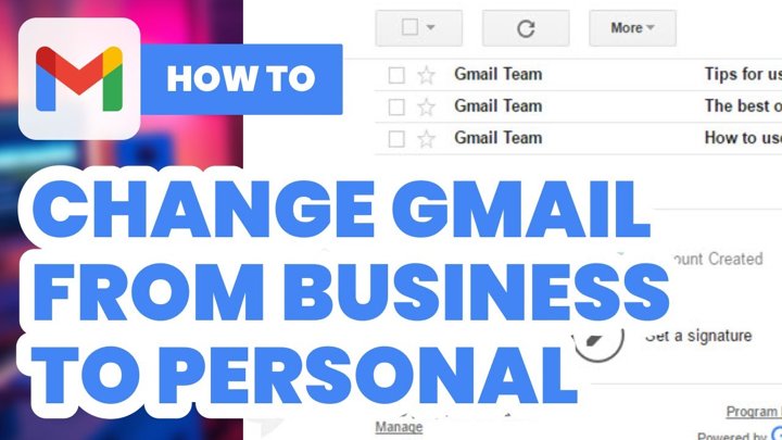how to change personal google account to business