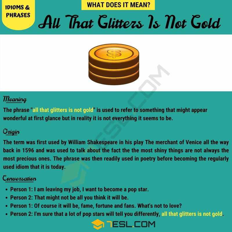 All That Glitter Is Not Gold Meaning
