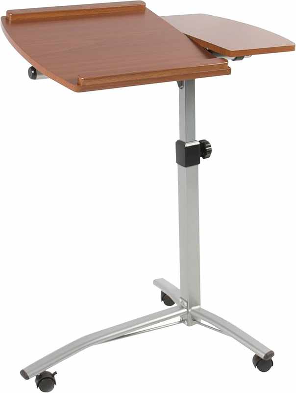 Angle _ Height Adjustable Rolling Laptop Desk Cart Over Bed Hospital Table Stand