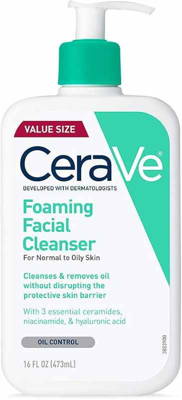 Daily Face Washing_ Cerave Foaming Facial Cleanser for Normal to Oily Skin - 16 oz