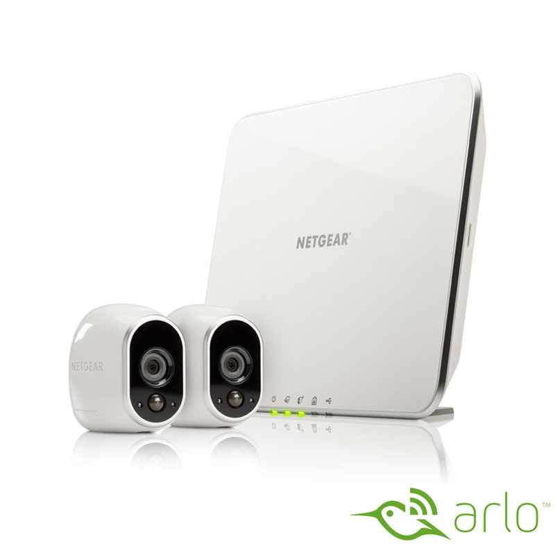 arlo Smart Home Indoor_Outdoor Wireless High-Definition Security Cameras 4-Pack White_Black