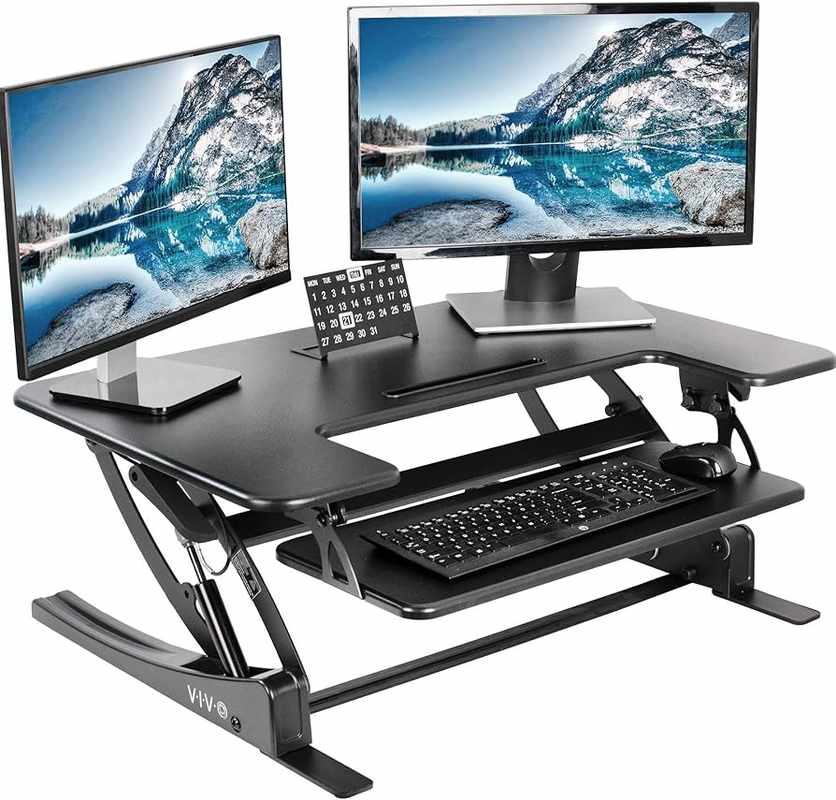 Adjustable Height Convertible Sit-to-Stand Up Desk Laptop Desktop Riser