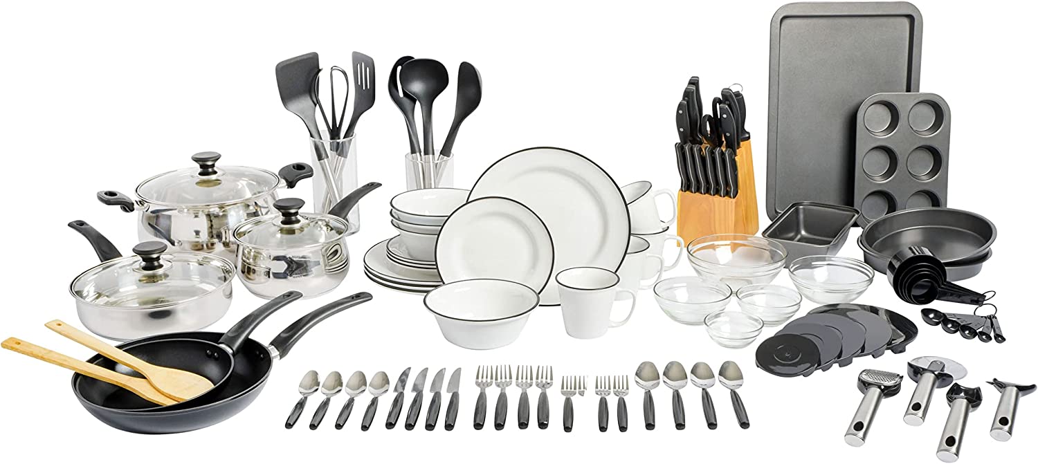 Essential Home Total Kitchen Cookware_ Utensil 83 PC Combo Set