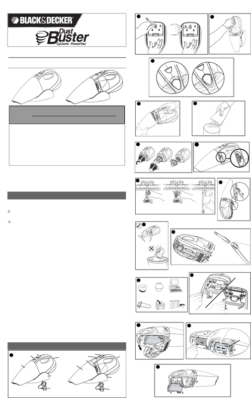 Instruction Sheet for Black _ Decker Dust Buster