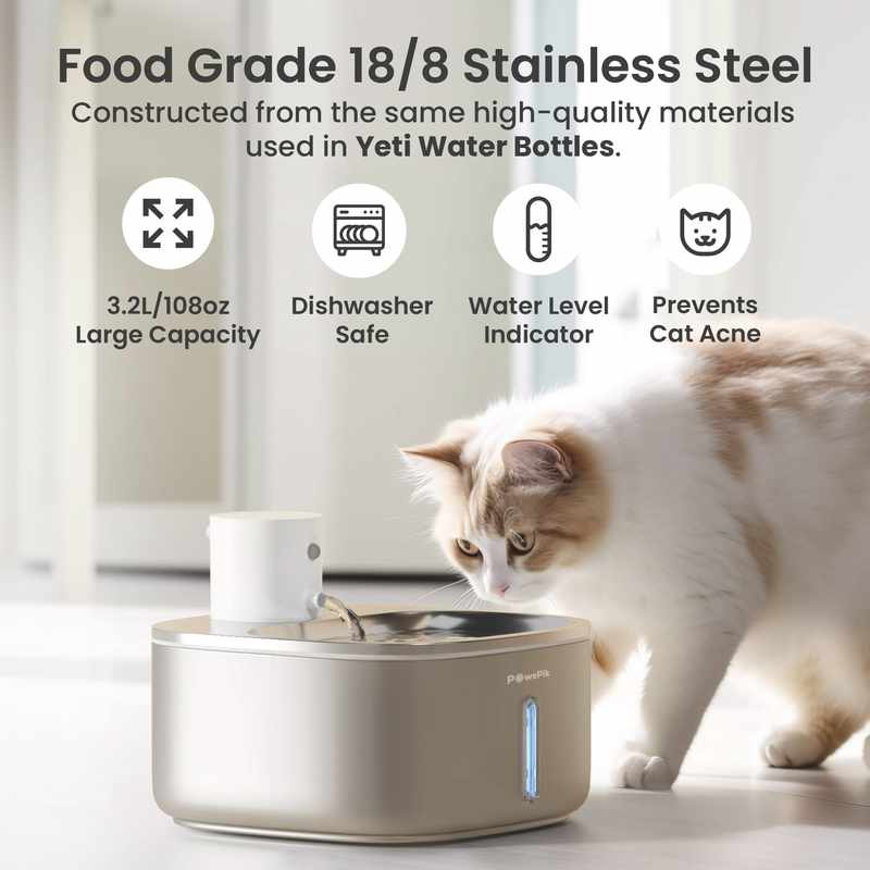 Stainless Steel Pet Water Fountain Made in America_ The Best Quality for Your Furry Friend