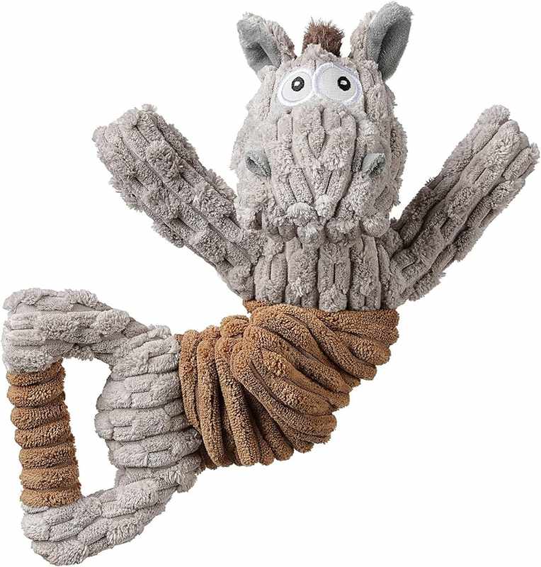 Strech Rubber Squeaky Pig Puppy Dog Chew Toy With Plush Tail