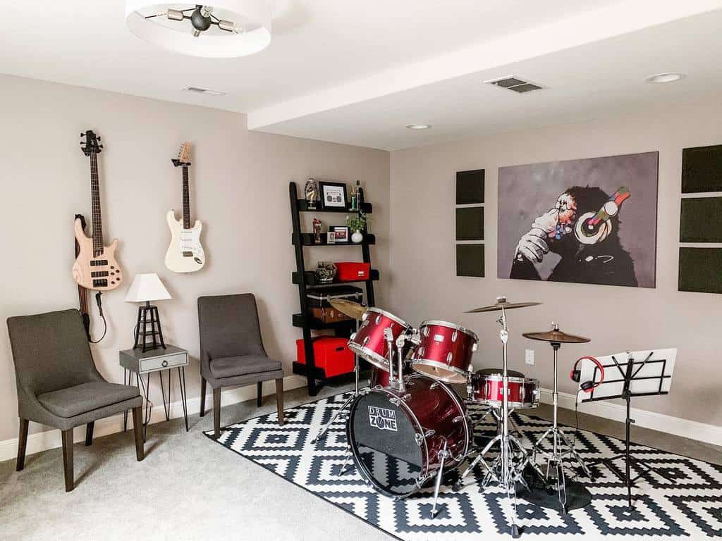 The Best Paint Color for Music Room Instruments