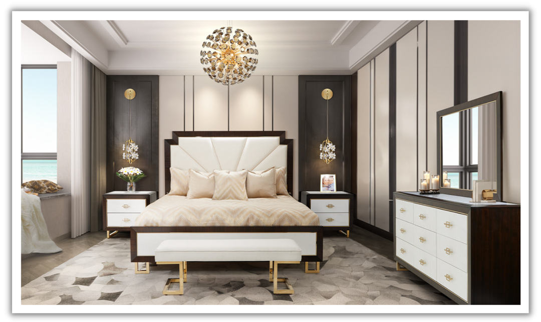 Ultimate Modern Luxury_ Espresso Bed Set Queen Storage Bed_ 6 Piece