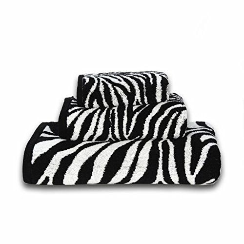 Black and White Zebra Print Creative Bath Products 3-Piece Cotton Towel Set