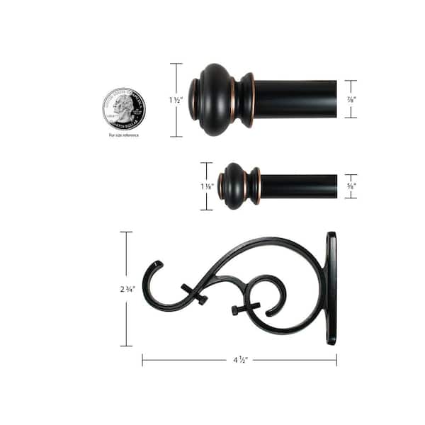Decopolitan 1-Inch Urn Adjustable Double Curtain Rod Set