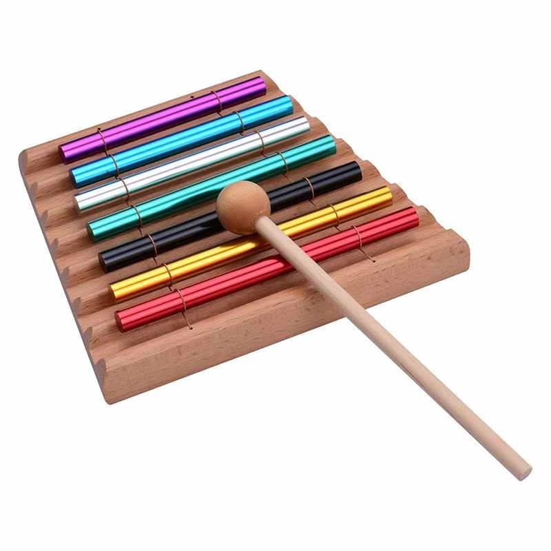 5-Tone Tabletop Chimes Educational Musical Toy Percussion Instrument with Mallet